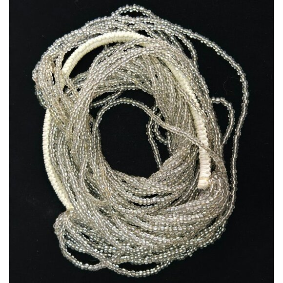 Vintage Multi-strand Clear Silvertone Rope Necklace - Picture 3 of 4